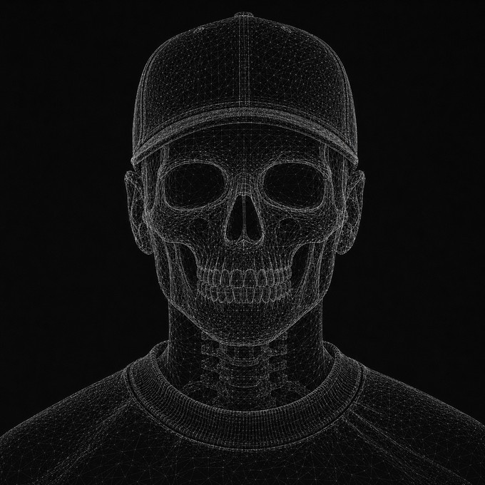 wireframe skull