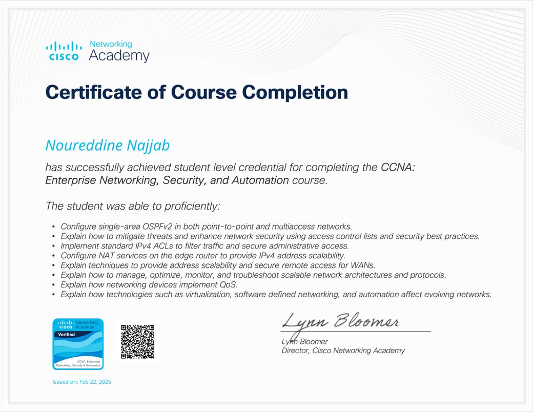 CCNA: Enterprise Networking, Security & Automation